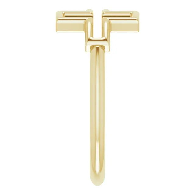 Stylish Craft Statement Piece 14K Yellow Cross Ring