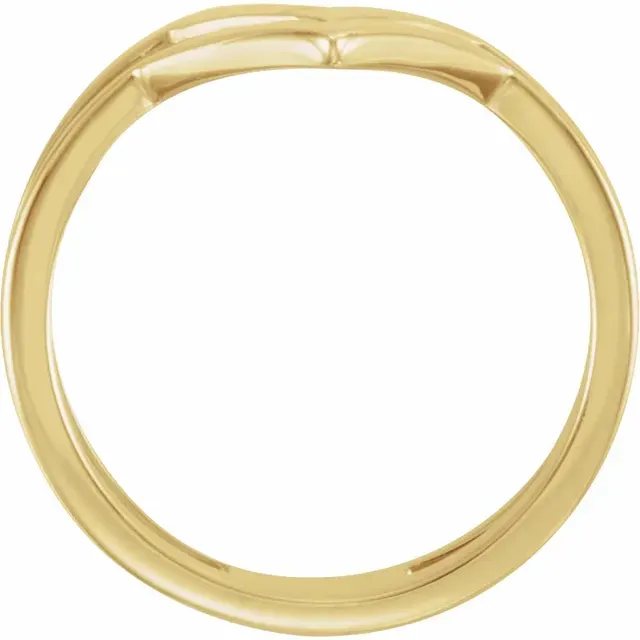 Lightweight Build Creative Product 14K Yellow Double Row "V" Ring