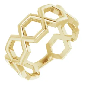 14K Yellow Geometric Ring Office Accent Inspiring Jewelry