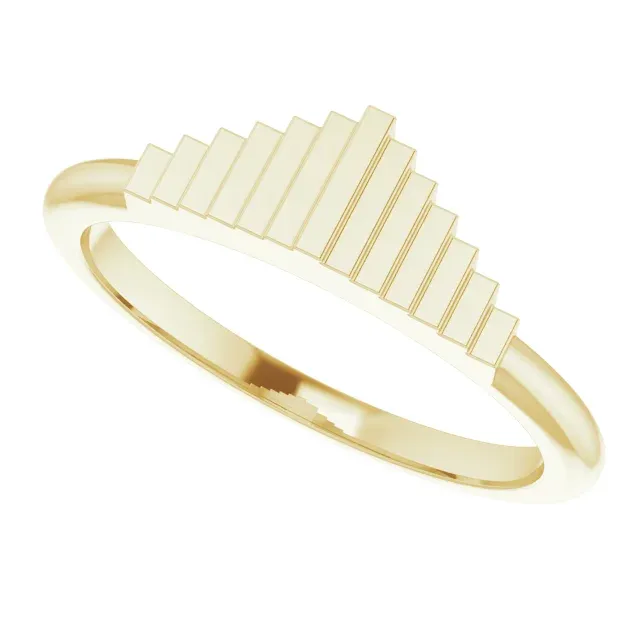 14K Yellow Geometric Stackable Ring All Time Team Spirit
