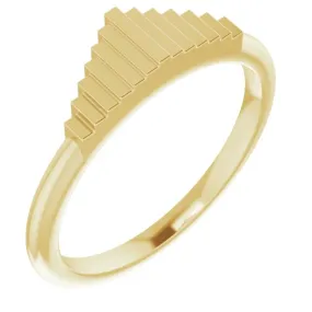 14K Yellow Geometric Stackable Ring Personal Design