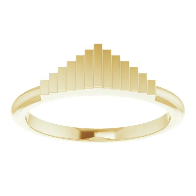 14K Yellow Geometric Stackable Ring Biodegradable Item Classic Object