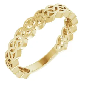 14K Yellow Geometric Stackable Ring Stylish Expression Celebration Jewelry