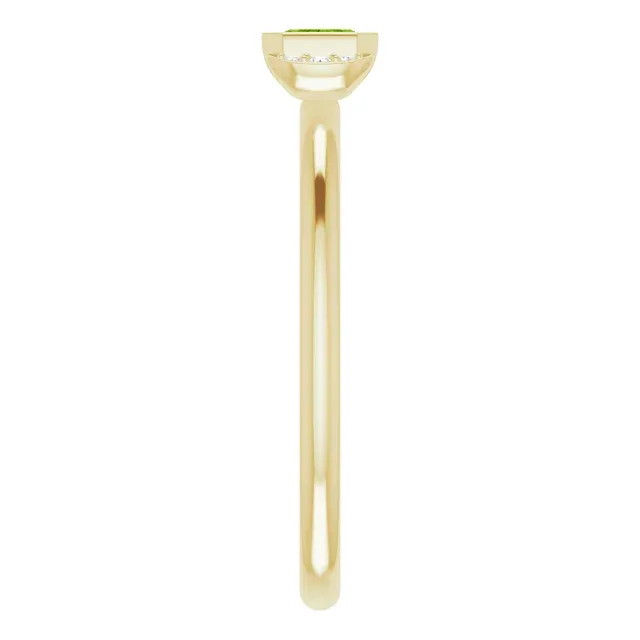 14K Yellow Peridot & .02 CTW Diamond Stackable Ring Matching accessory