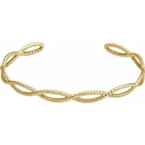 14K Yellow Rope Cuff Bracelet Stellar Amalgamations Meaningful Choice