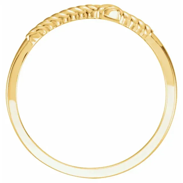 14K Yellow Rope Sideways Cross Ring Quality item Classic Piece
