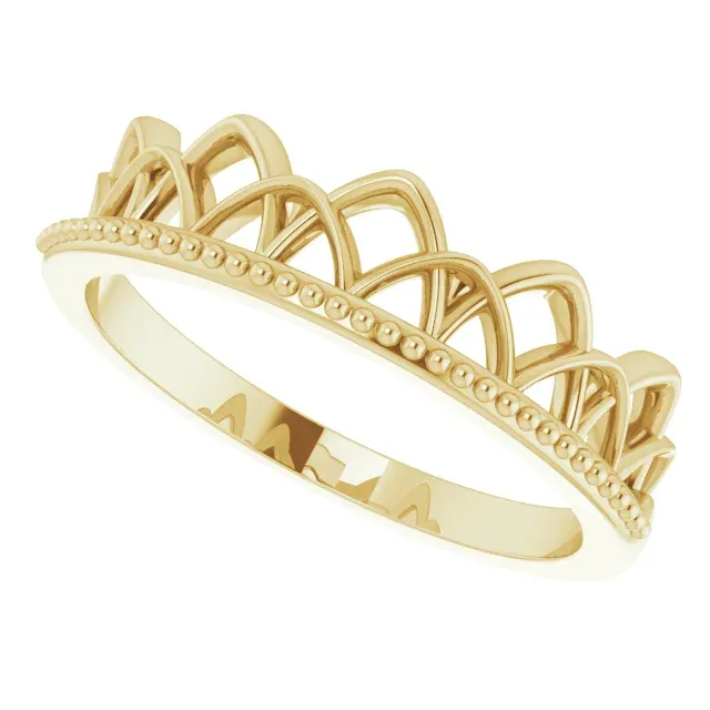 Bold Statement No Brand 14K Yellow Stackable Crown Ring