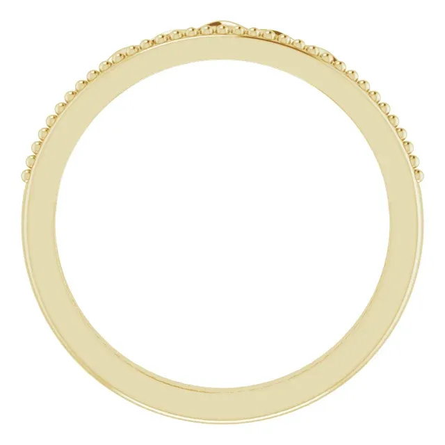 14K Yellow Stackable Crown Ring Casual Simplicity Sturdy Design