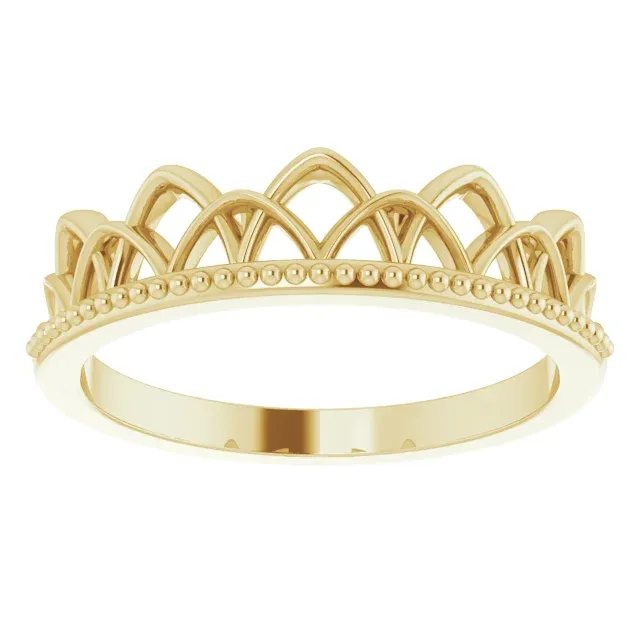 Modern Product Timeless Appeal 14K Yellow Stackable Crown Ring