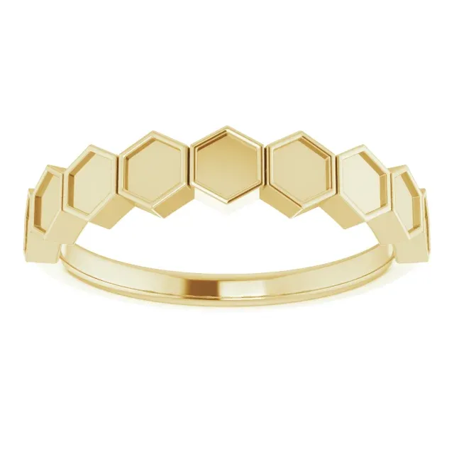 Luxury Contour 14K Yellow Stackable Geometric Ring