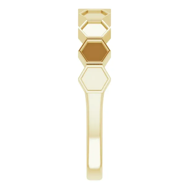 14K Yellow Stackable Geometric Ring Luxury Token