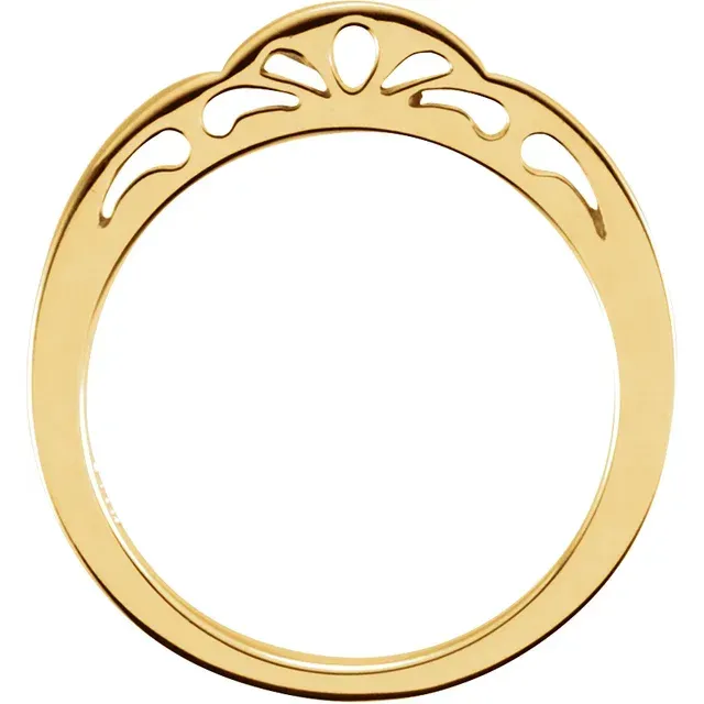 14K Yellow Stackable Ring High-Quality Design Glossy Finish