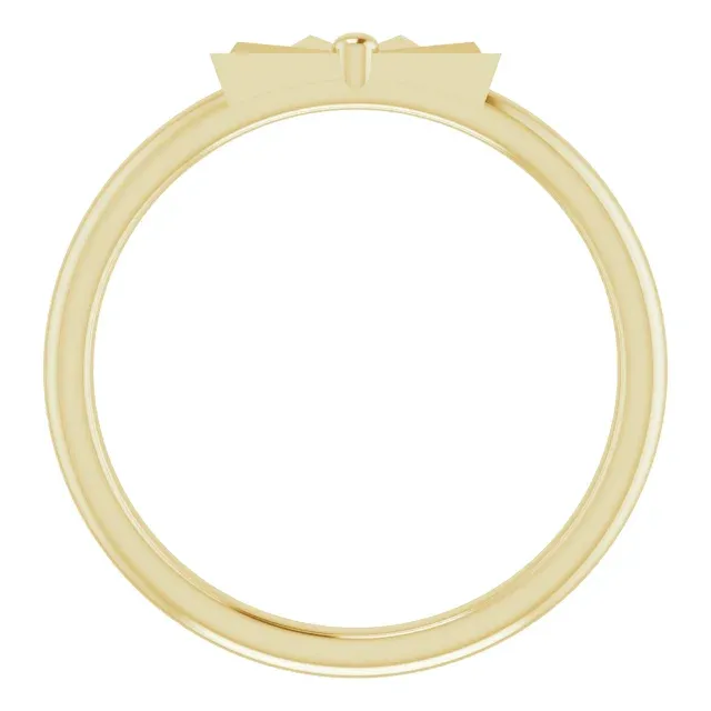 14K Yellow Starburst Stackable Ring Superior Piece Popular Trend