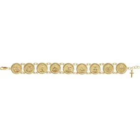 14K Yellow Traditional Saints Bracelet? Modern View Happy Vibes