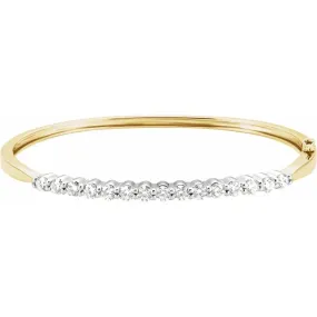 Unwavering Standard 14K Yellow/White 2 1/8 CTW Diamond Bangle 7" Bracelet