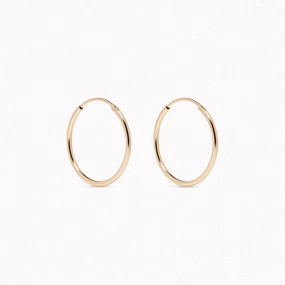 Artisan Style 14k Gold Hoops 18mm - Sonia