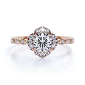 Understated Elegance 1.75 Carat Round Moissanite Art Deco Engagement Ring