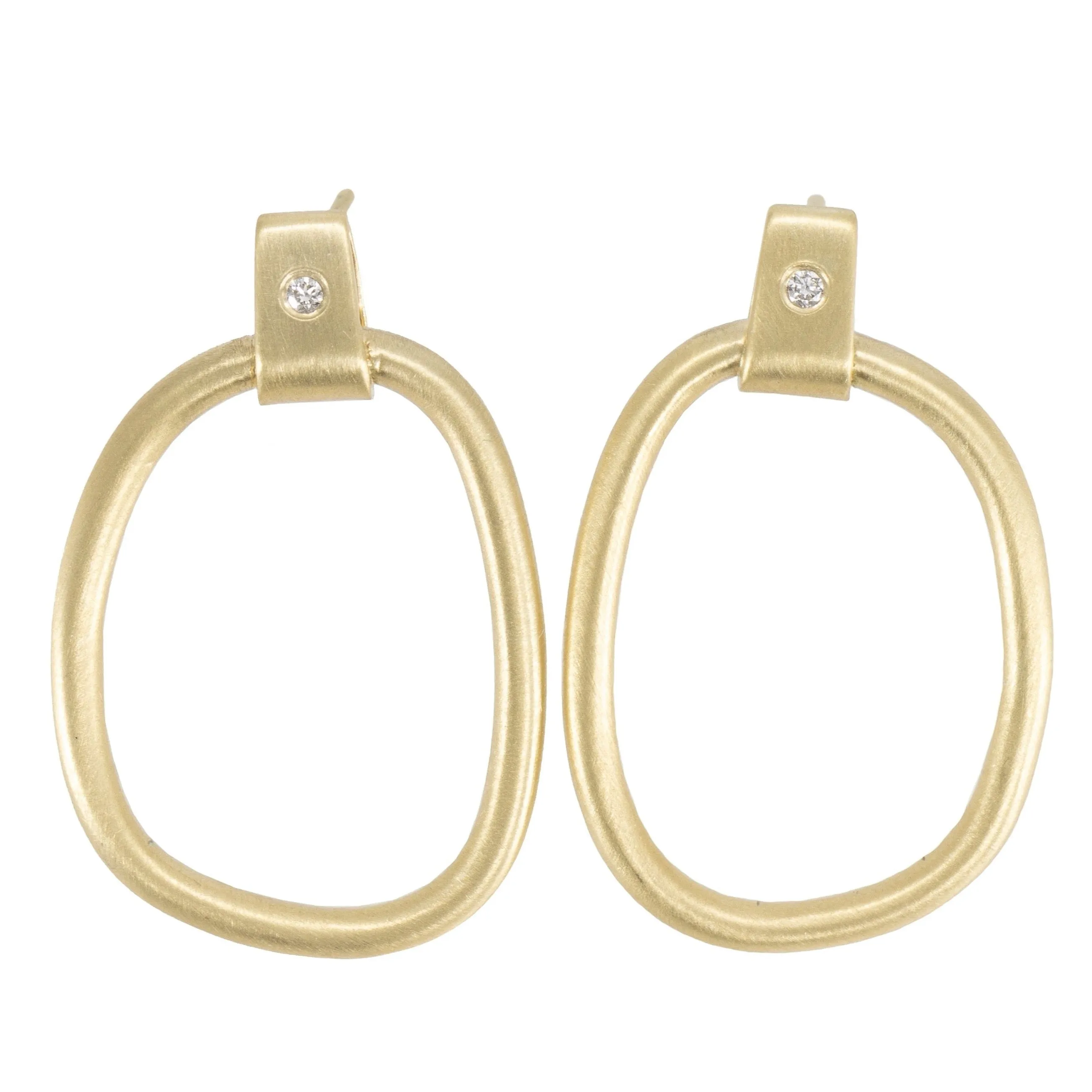 18k Carabiner Earrings - 18ky   Diamonds Daily Essential