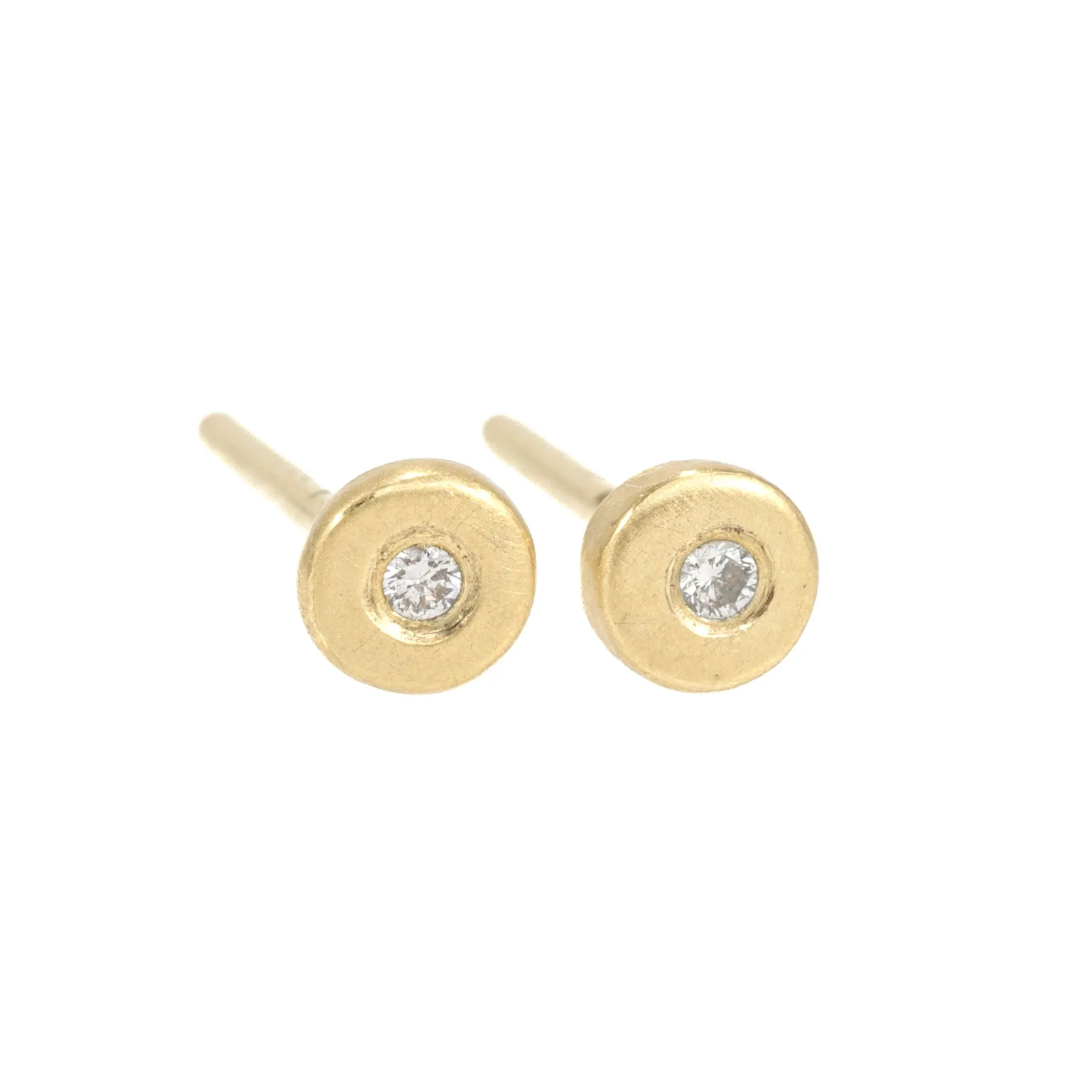 18k Petite Gold   Diamond Studs - 18ky Gold   VS Diamonds Exclusive Touch Radiant Glam