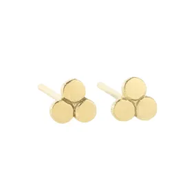 18k Triple Tiny Golden Dot Studs - 18k Gold Shiny Stones