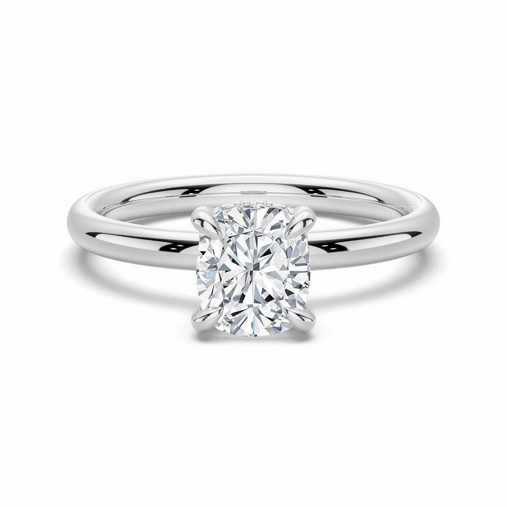 1.5 CT. Elegant Cushion Cut Solitaire Engagement Ring Impeccable Form