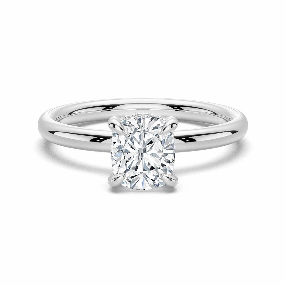 Effortless Accent Radiant Sparkle 1.5 CT. Elegant Cushion Cut Solitaire Engagement Ring
