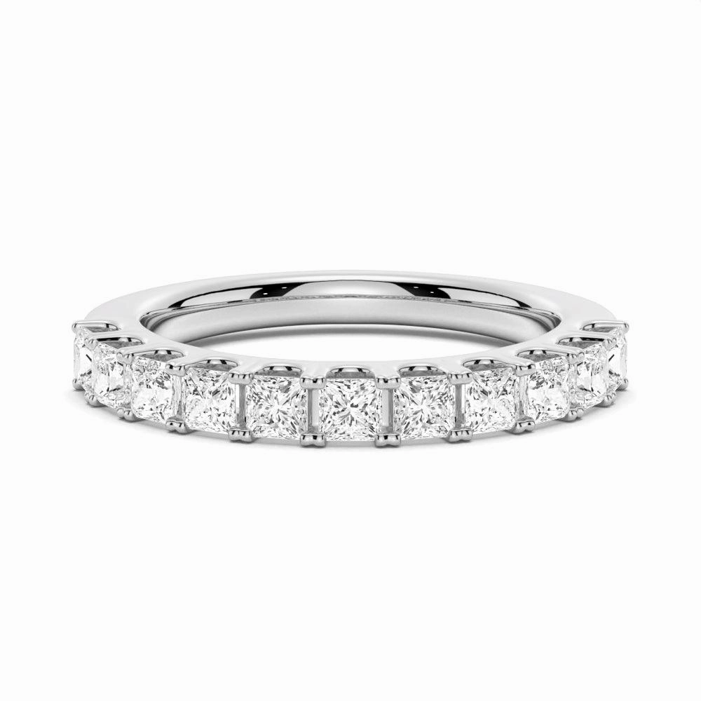 1.65 ctw Princess Cut Moissanite Half Eternity Band Celebration Look