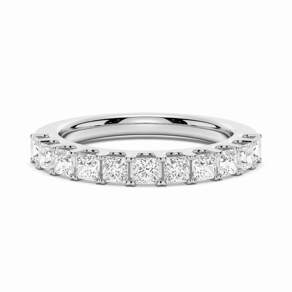 Refined Glance Flawless Touch 1.65 ctw Princess Cut Moissanite Half Eternity Band