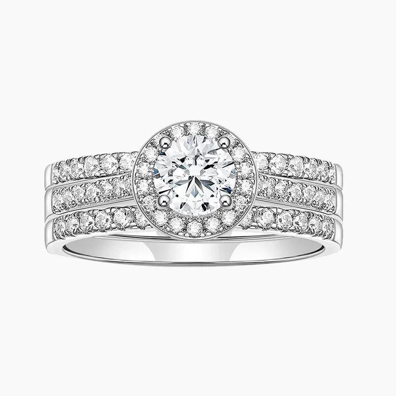 Luxury Tone Classy Vibe 1CT Commitment Anniversary Ring 3 Piece Ring Set