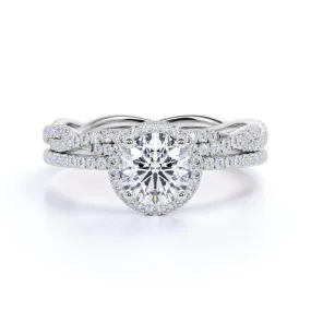 Refined Gifts Brunch Outfit 2 Carat Round Cut Moissanite Infinity Wedding Set