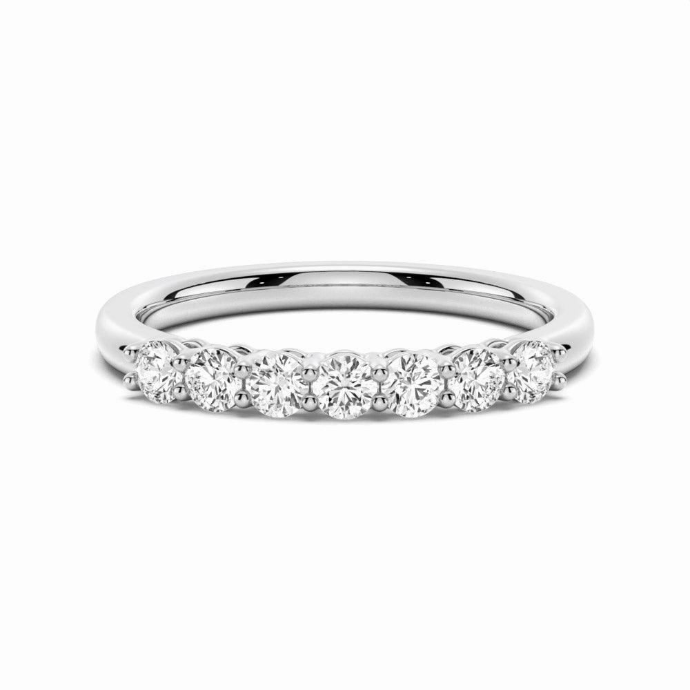 2.5mm 7 Stone French Pave Moissanite Wedding Band feminine grace Glamourous Piece