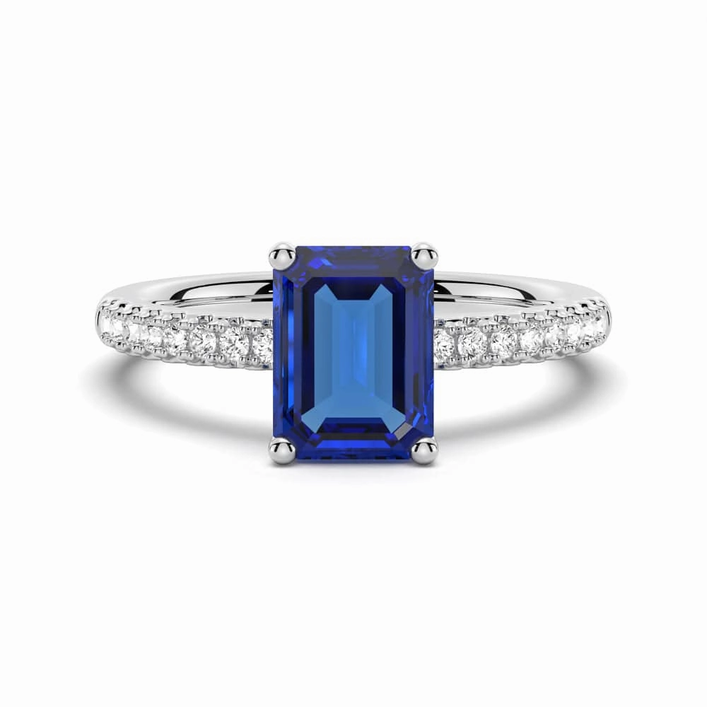 2 CT. Petite Trellis Lab Grown Sapphire Gemstone Ring Impressive Feature