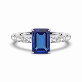 Glam Ready 2 CT. Petite Trellis Lab Grown Sapphire Gemstone Ring