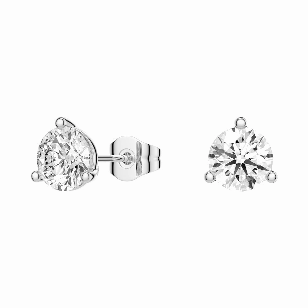 2 ctw Round Moissanite 3 Prong Solitaire Stud Earrings Pure Feature Elegant Fit