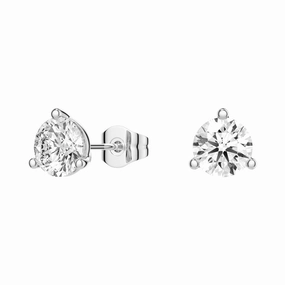 2 ctw Round Moissanite 3 Prong Solitaire Stud Earrings Pure Feature Elegant Fit