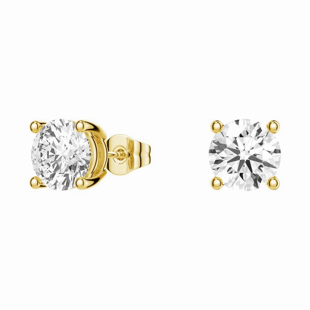 Ornate Edge 2ctw Round Brilliant 4 Prong Solitaire Stud Earrings