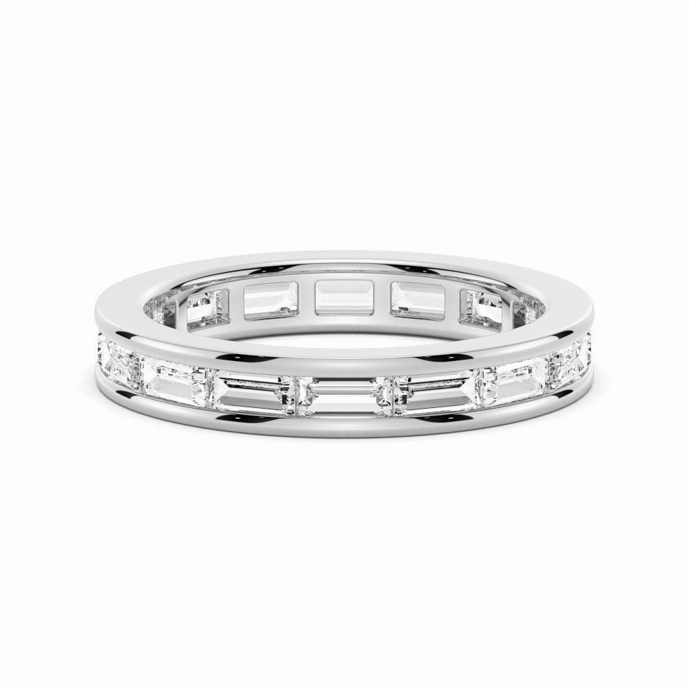 Sparkling Shine Pieces 3.21 CT. Channel Set Baguette Cut Moissanite Wedding Eternity Band