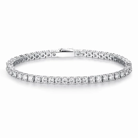 3.5 CT. Classic Round Shaped Moissanite Tennis Bracelet Gleaming Detail