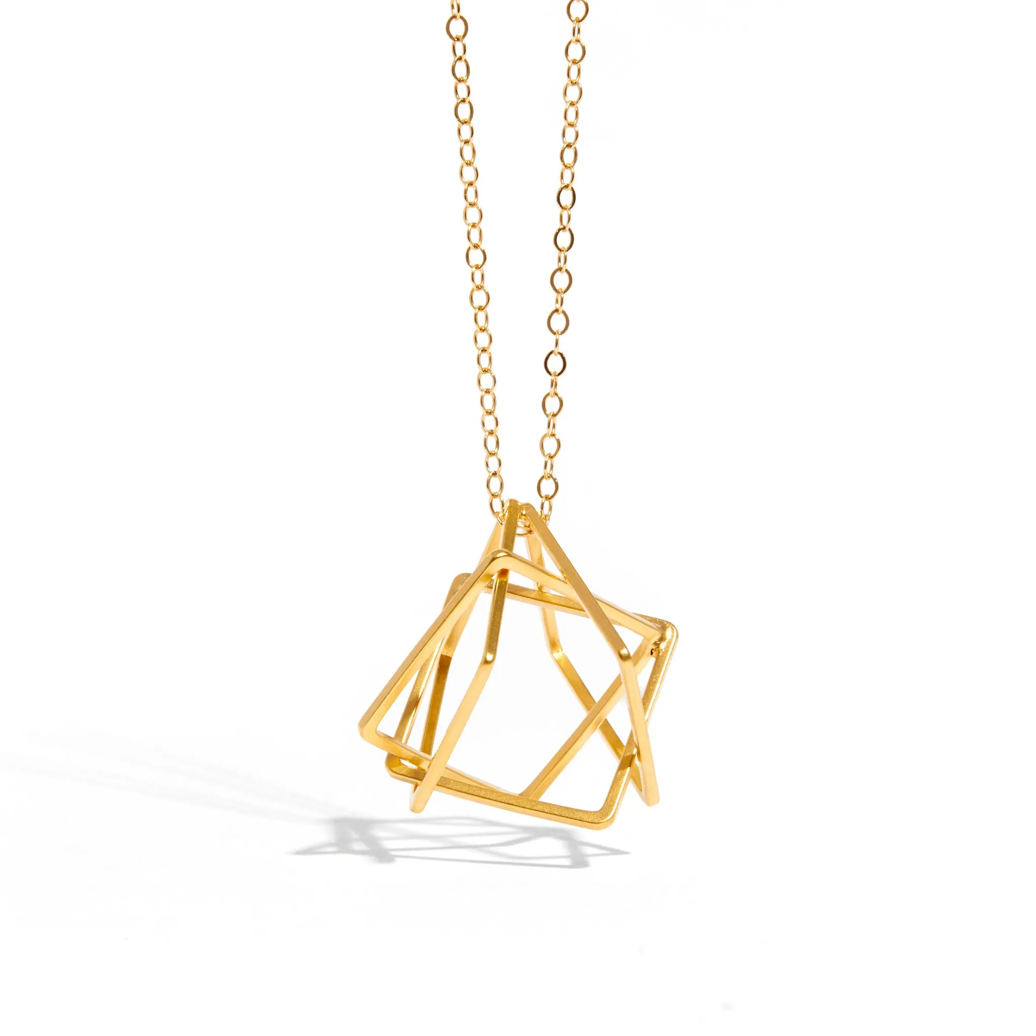 Young Heart 3D Asymmetrical Polygon Necklace