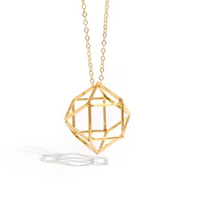 3D Prism Necklace - Yellow gold Networking Item