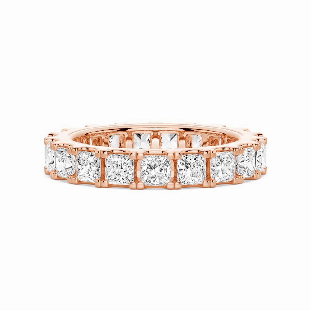 5ctw. Princess Cut Moissanite Eternity Band Subtle Fit Fashion Trend