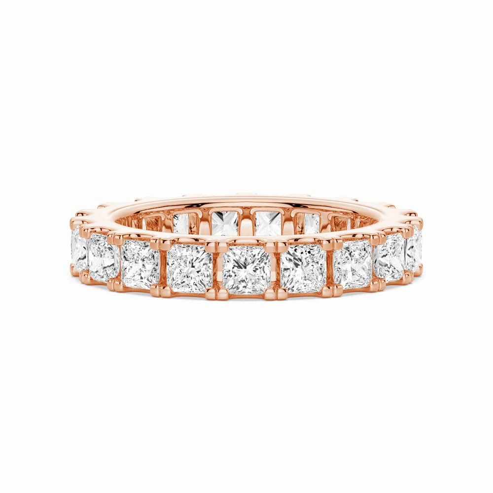 5ctw. Princess Cut Moissanite Eternity Band Charming Finish