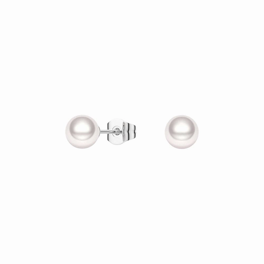6mm Solitaire Freshwater Cultured Pearl Stud Earrings Monochrome Mood Unique Shape