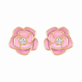 Sunlight Shine ??Blossom of Compassion?? Breast Cancer Awareness Stud Earrings