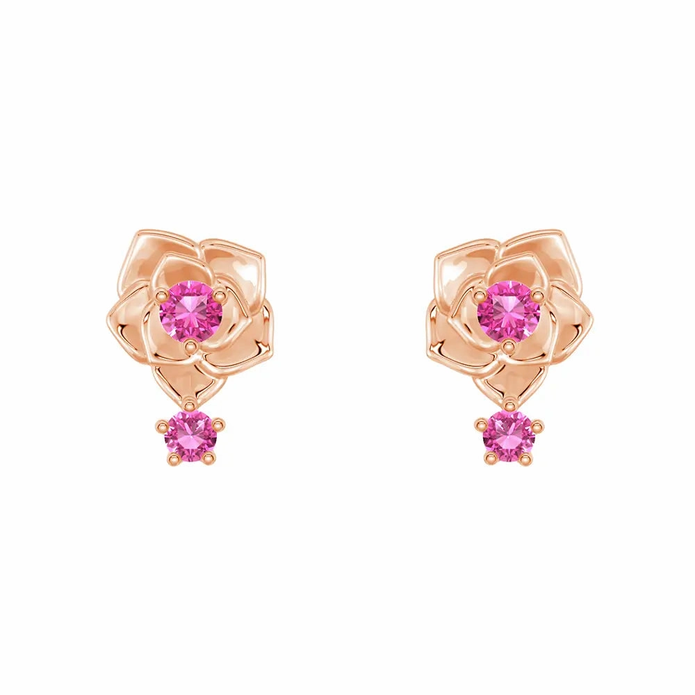"Blossom of Hope" Breast Cancer Awareness Rose Earrings Luxury Accessories