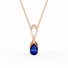 Sophisticated Pieces Sparkle Boost "Blue For Pink" Sapphire Necklace With Ribbon