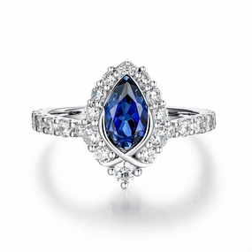 Cozy Layers "ENDLESS BLUE" Pear Shaped Sapphire Ring