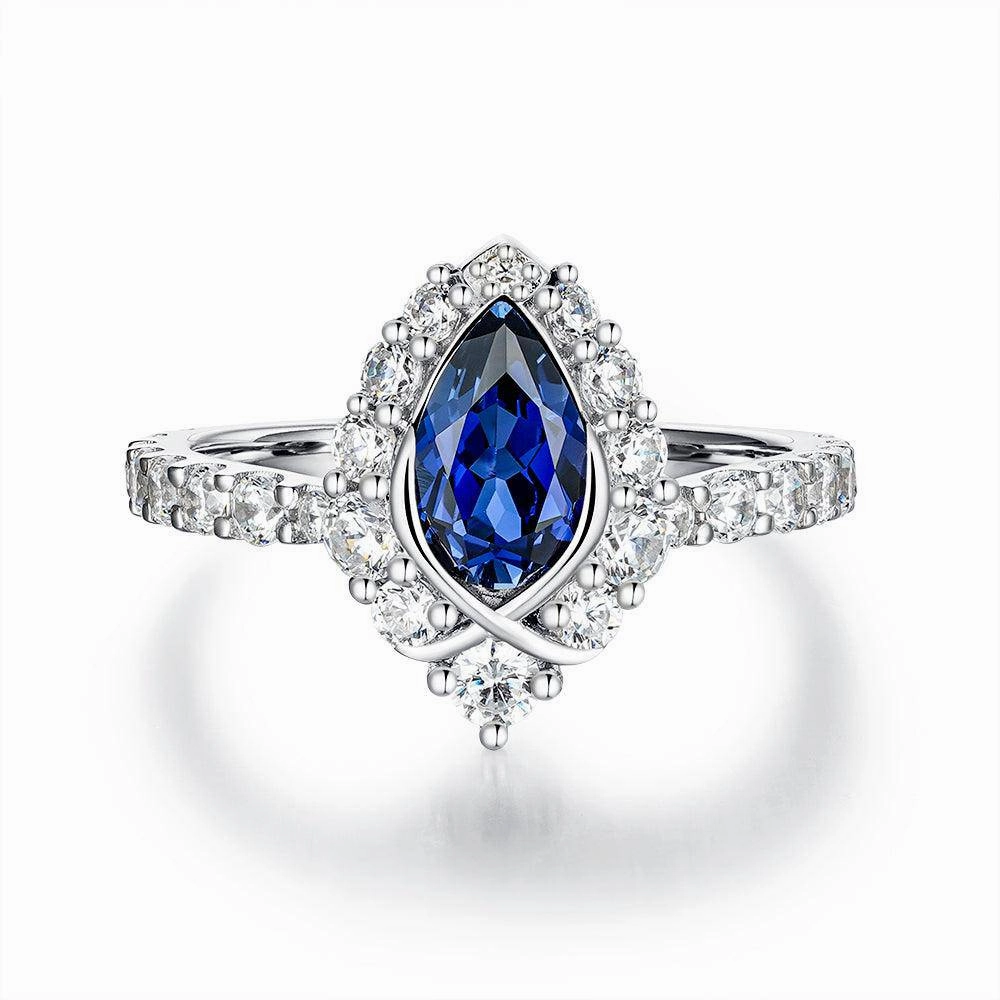 Finishing Touch "ENDLESS BLUE" Pear Shaped Sapphire Ring