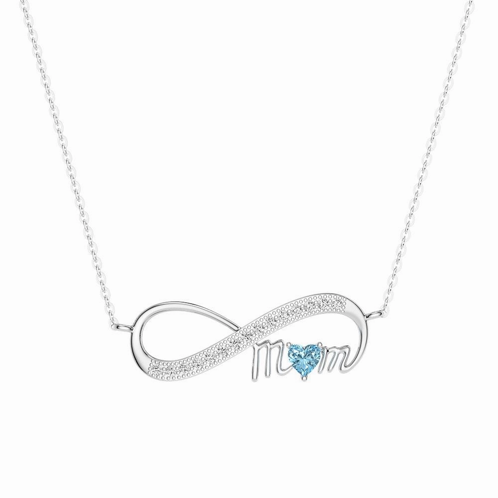 "Infinite Love" Mom's Heart Shaped Birthstone Necklace Refined Accent