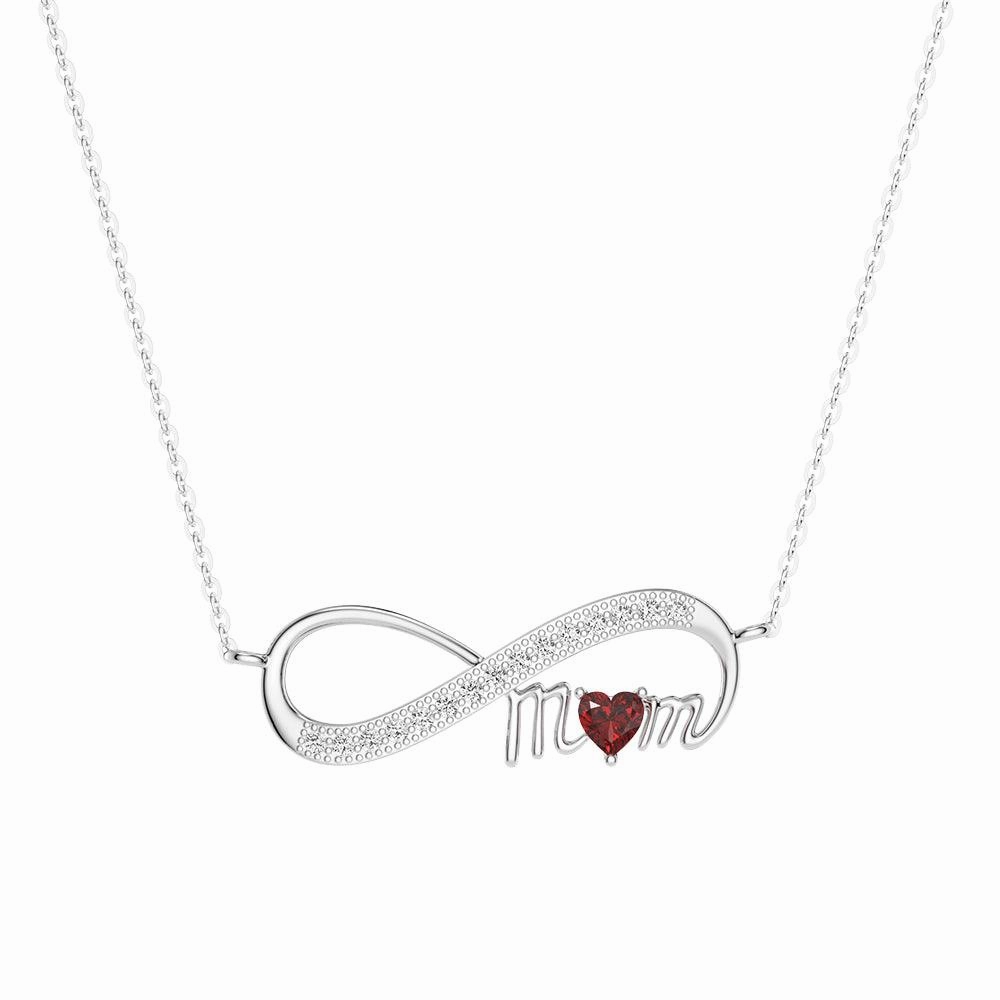 Enduring Charm Chic Duo "Infinite Love" Mom's Heart Shaped Birthstone Necklace